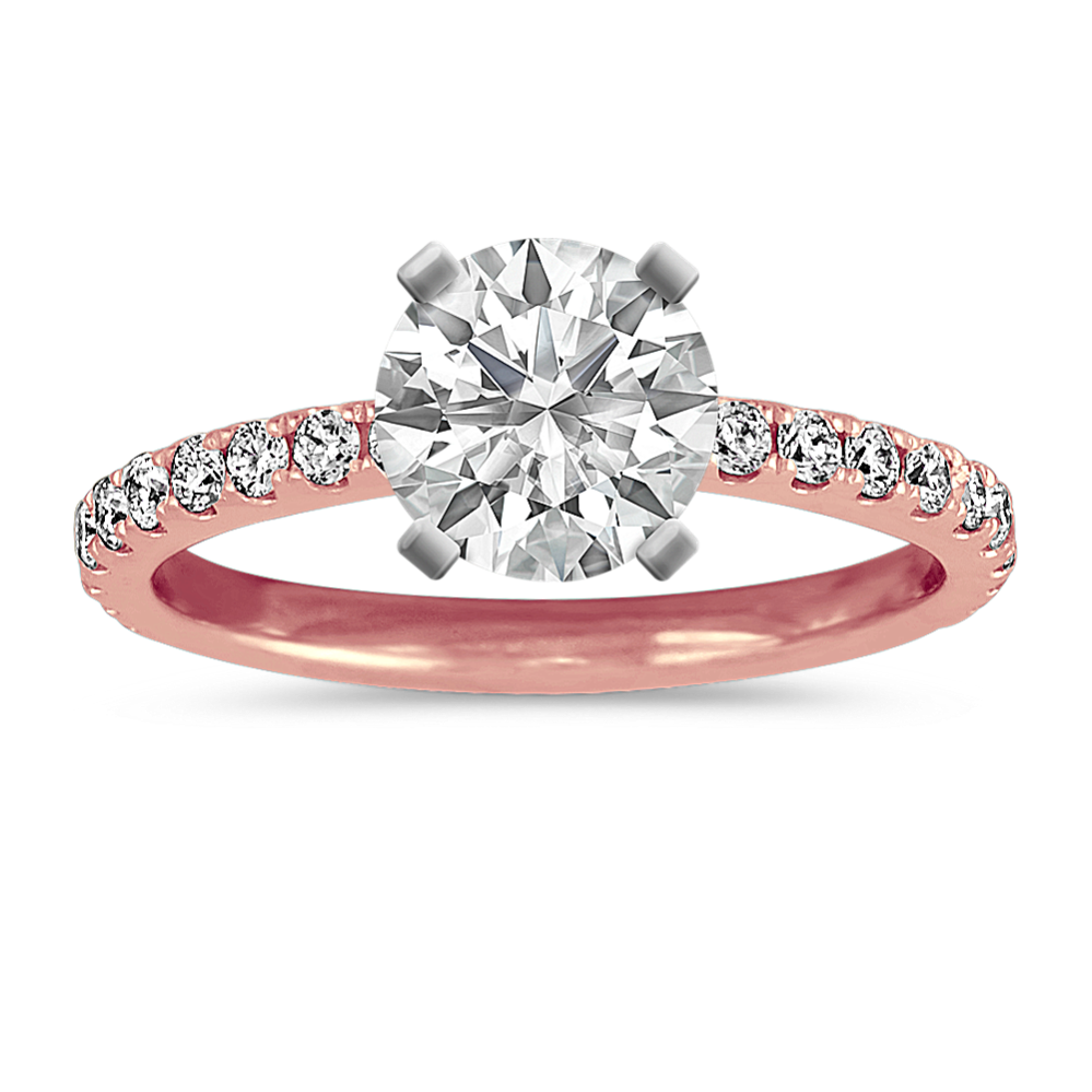 0.91 ct. Natural Diamond Engagement Ring in Rose Gold