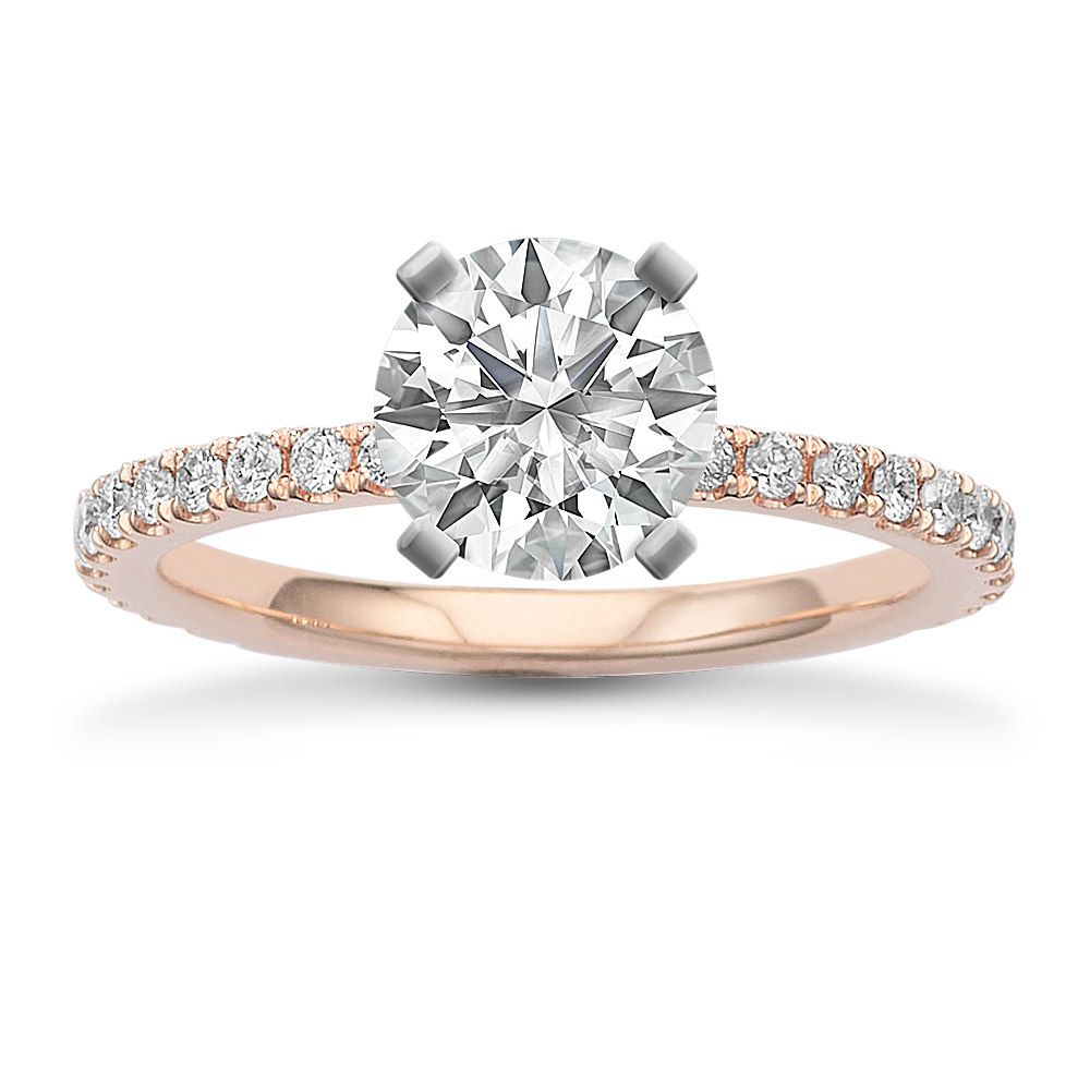 1.0 ct. Natural Diamond Engagement Ring in Ros