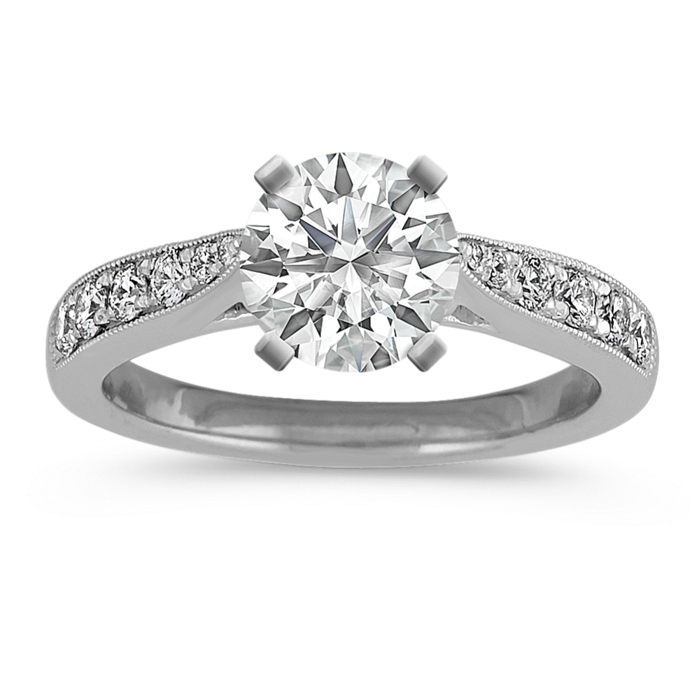 Vintage Cathedral Diamond Engagement Ring