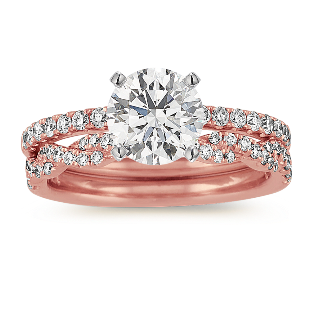 Infinity Pave-Set Diamond Wedding Set