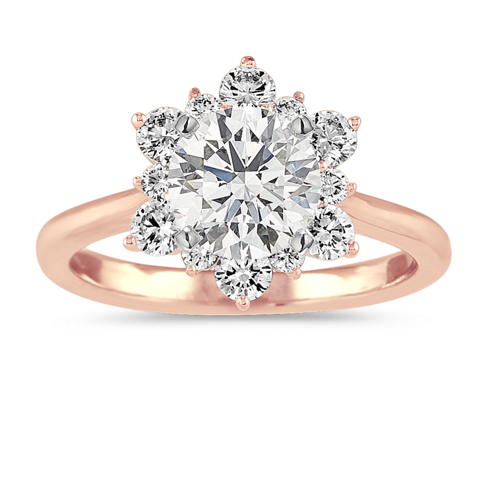 Star Halo Engagement Ring (Round)