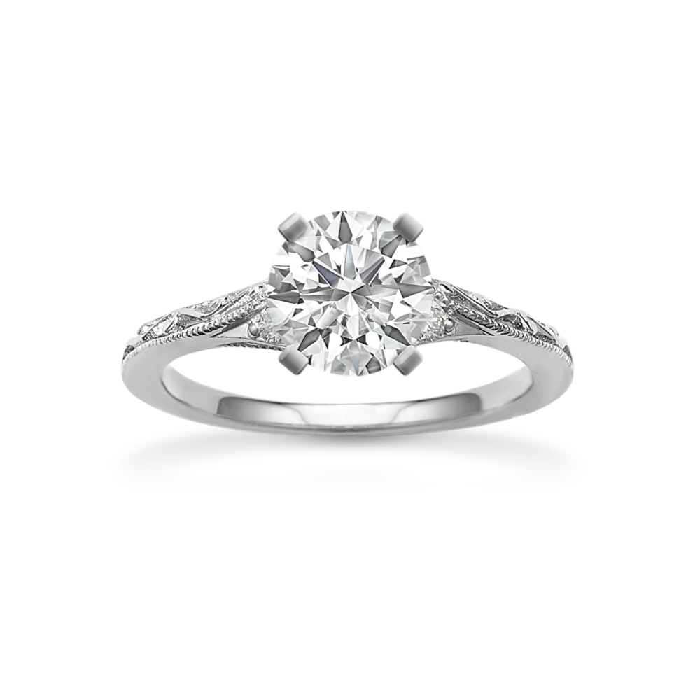 Vale Swirl Natural Diamond Engagement Ring in Platinum