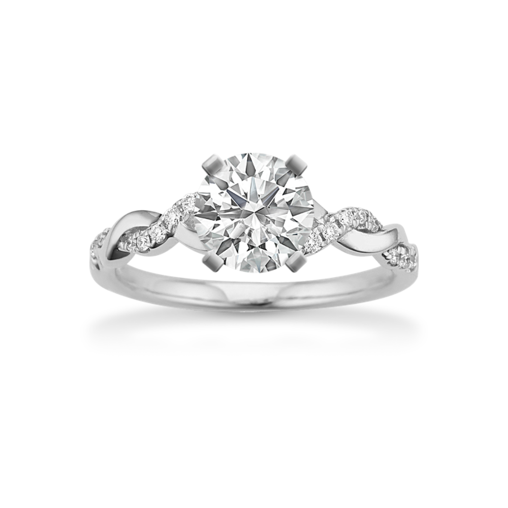Willow Natural Diamond Infinity Engagement Ring in Platinum
