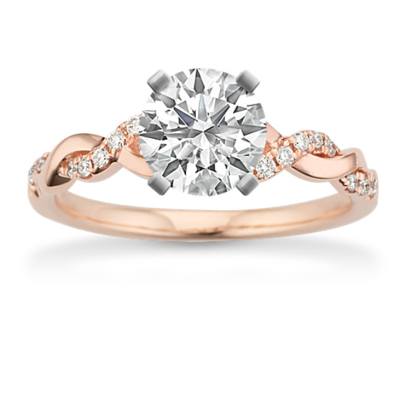 Willow Diamond Infinity Engagement Ring in 14k Rose Gold