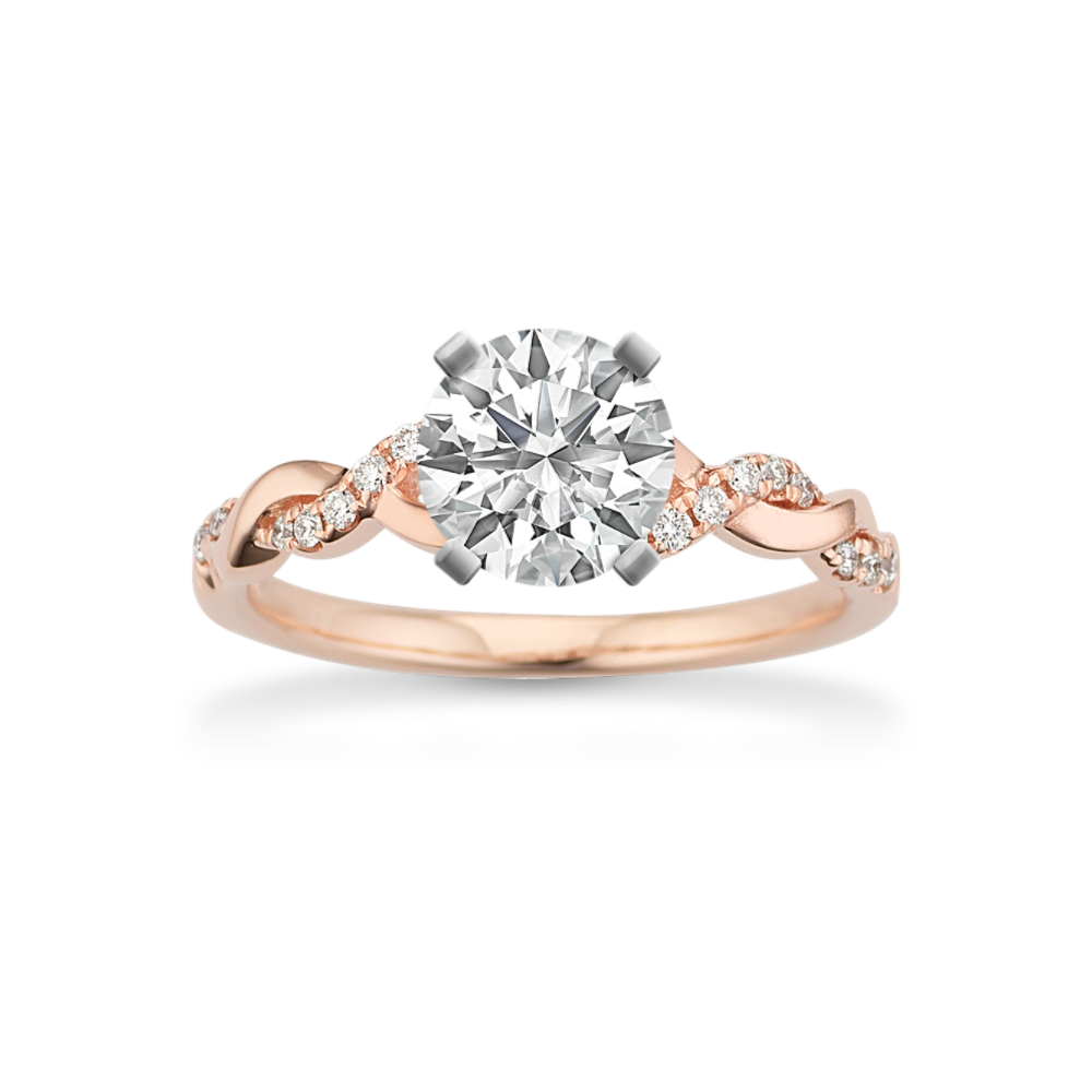 Willow Natural Diamond Infinity Engagement Ring in 14k Rose Gold