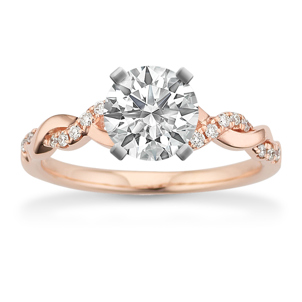 Rose gold infinity band engagement ring outlet
