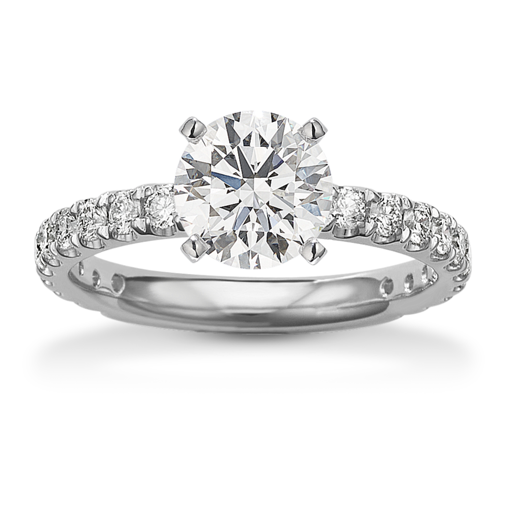 Chanson Diamond Pave Engagement Ring in Platinum