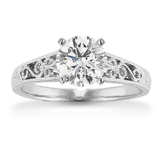 June Cathedral Engagement Ring in Platinum