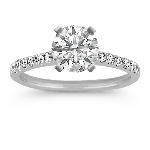 Cathedral Diamond Engagement Ring in Platinum