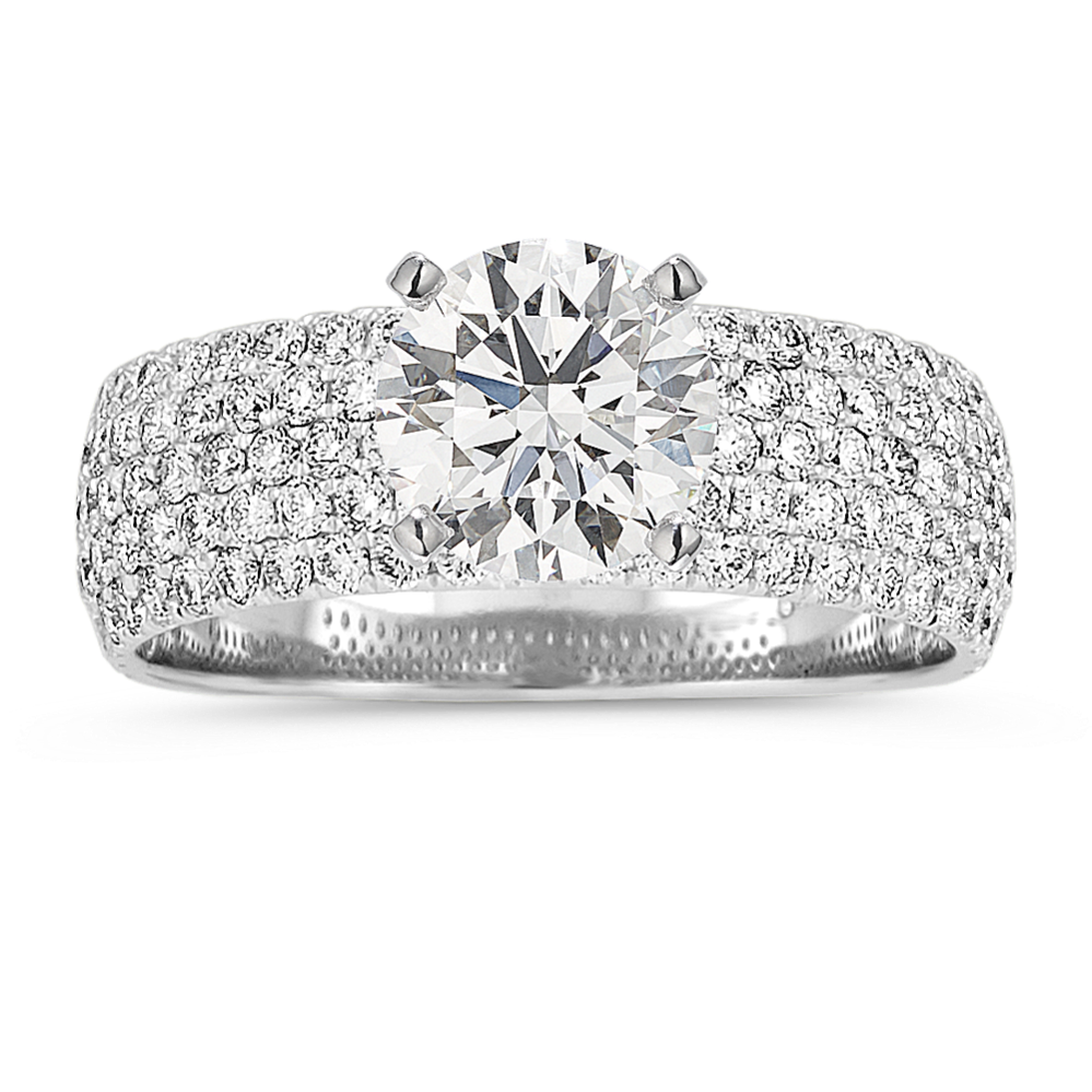 Opera Classic Pave-Set Diamond Engagement Ring