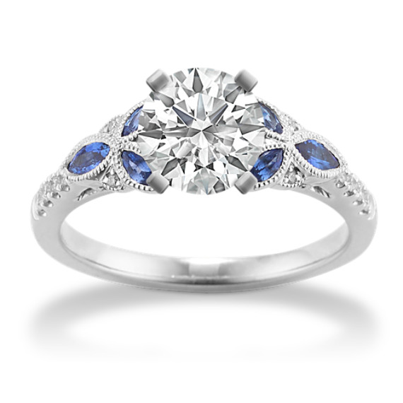 Vintage Diamond and Sapphire Engagement Ring