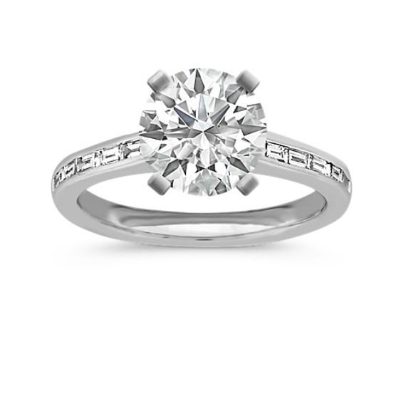 Classic Diamond Engagement Ring in 14k White Gold 