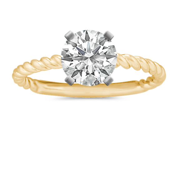 Swirl Engagement Ring in 14k Yellow Gold