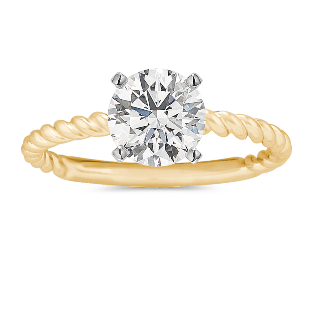 Swirl Engagement Ring in 14k Yellow Gold