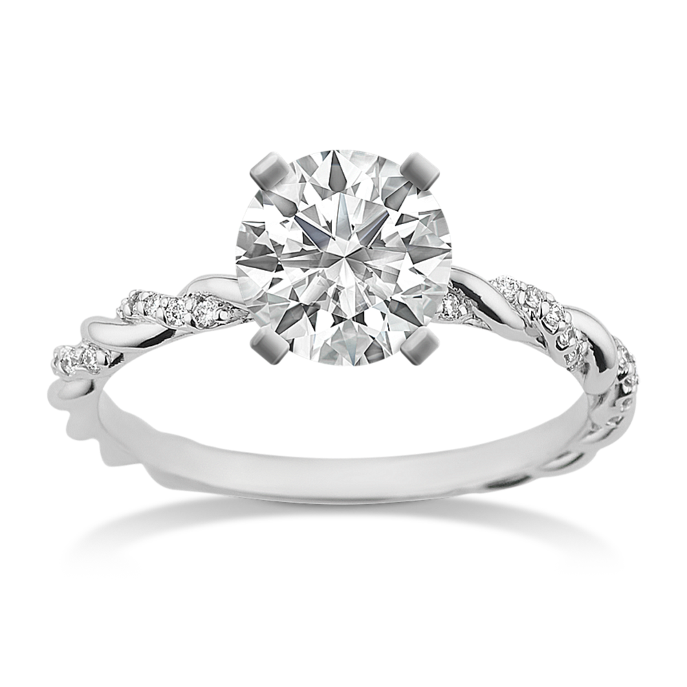 0.9 ct. Natural Diamond Engagement Ring in White Gold