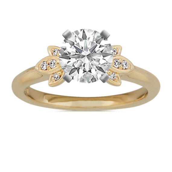 Magnolia Diamond Engagement Ring in 14k Yellow Gold