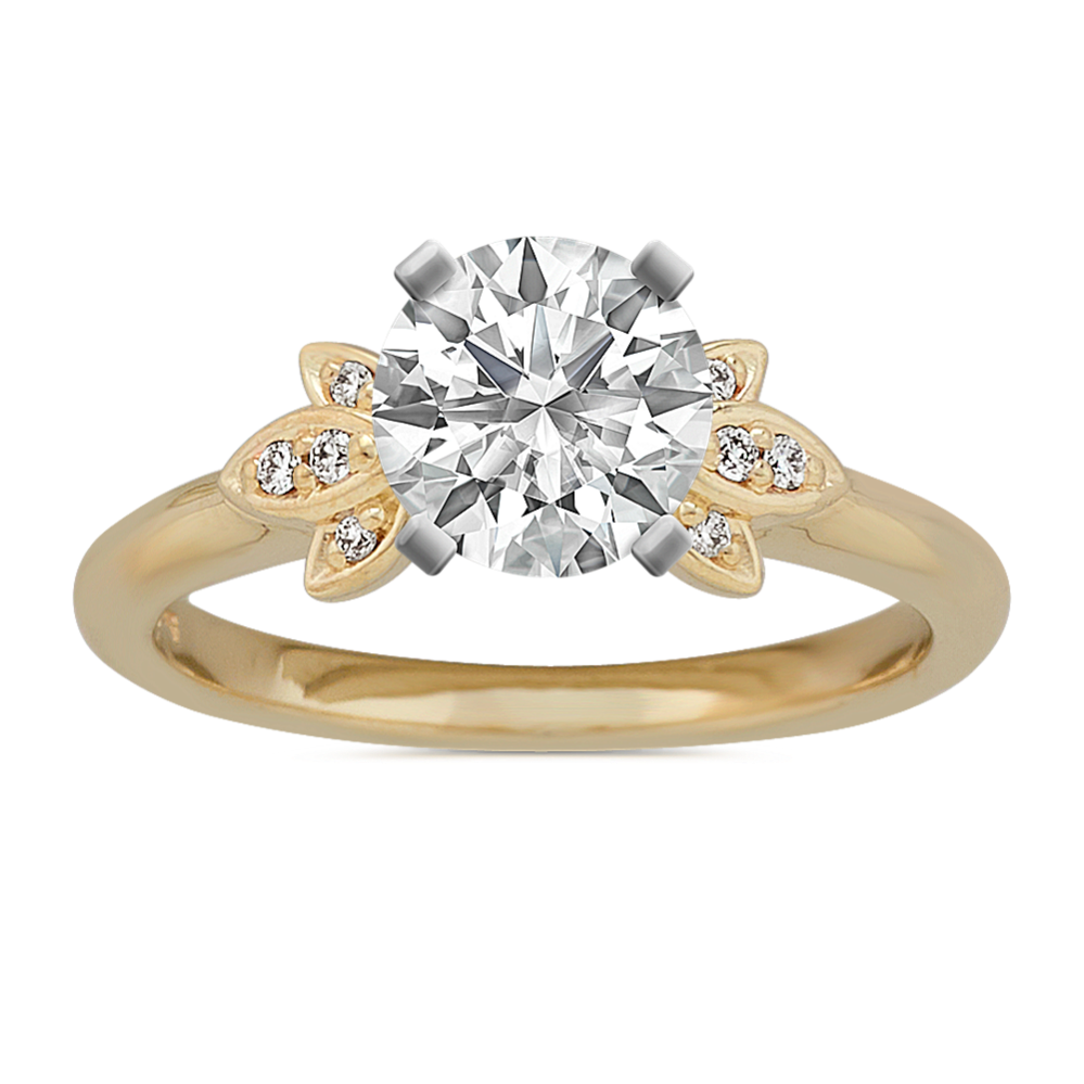 Magnolia Diamond Engagement Ring in 14k Yellow Gold