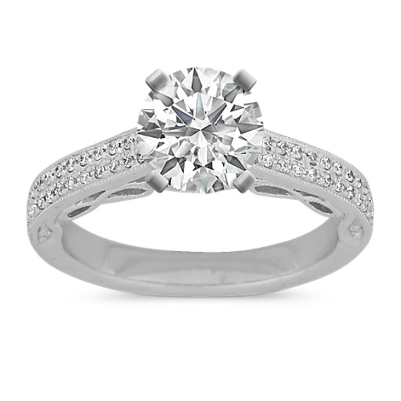 Pave-Set Diamond Engagement Ring