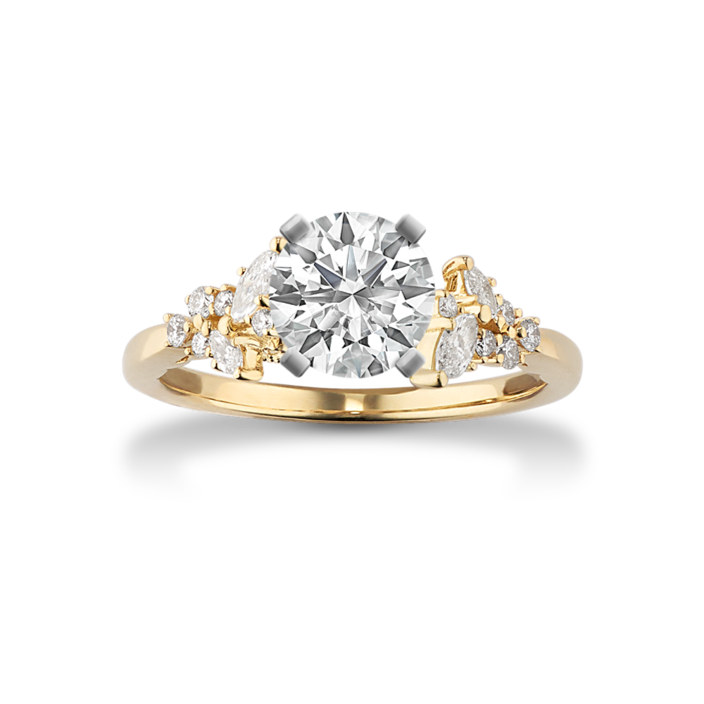 Meadow Natural Diamond Engagement Ring in 14k Yellow Gold