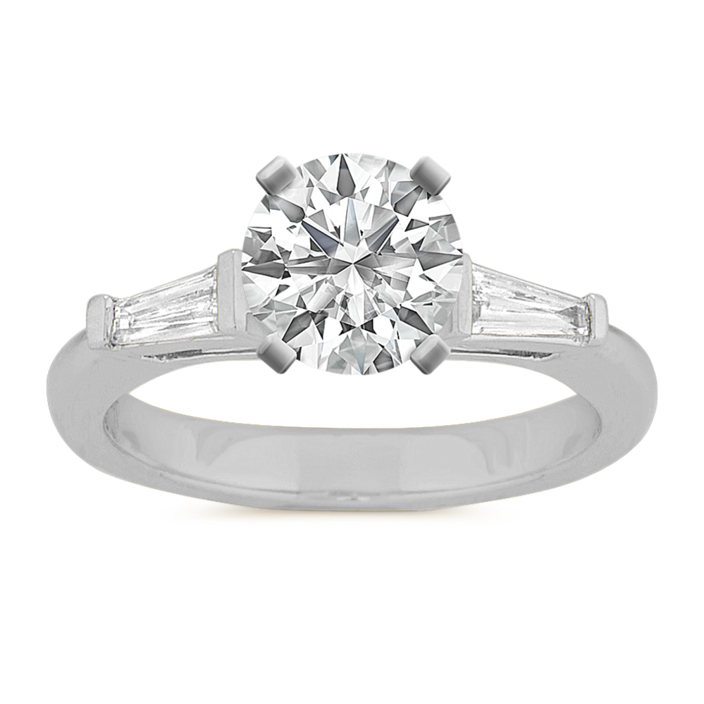 Baguette Diamond Three-Stone Engagement Ring