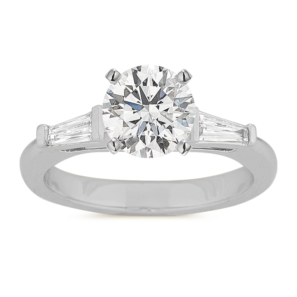 Baguette Diamond Three-Stone Engagement Ring