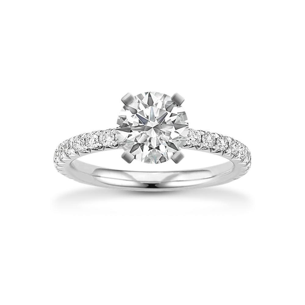 Celebration Classic Pave-Set Diamond Engagement Ring