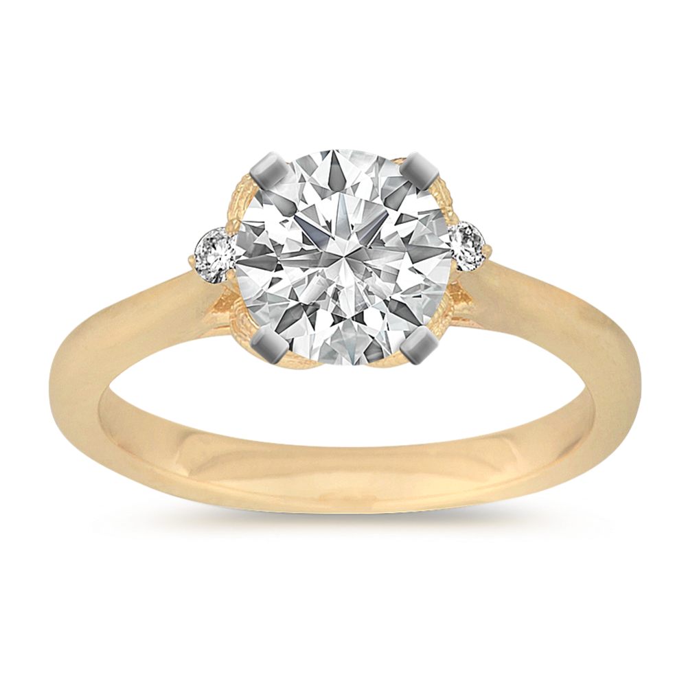 0.9 ct. Natural Diamond Engagement Ring in Yellow Gold