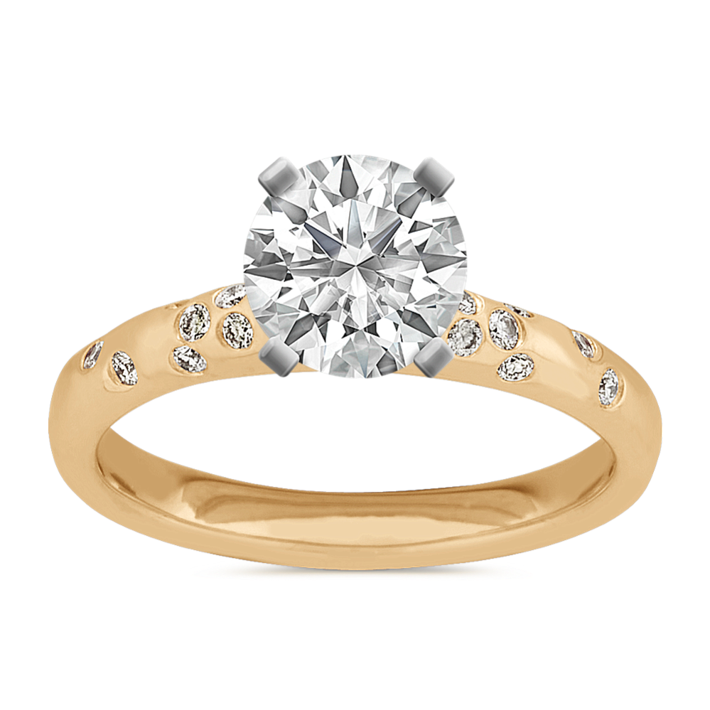 Stardust Diamond Engagement Ring in 14k Yellow Gold