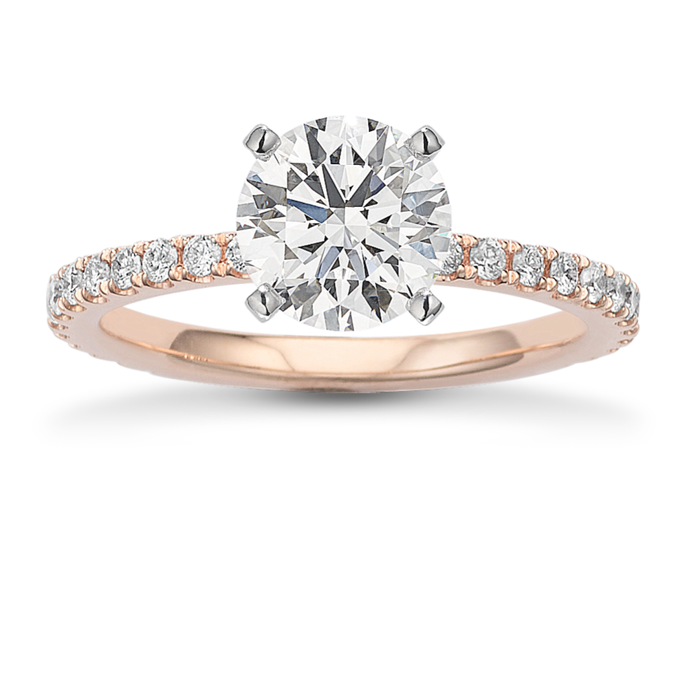 Darcy Pave Engagement Ring in Rose Gold | Shane Co.