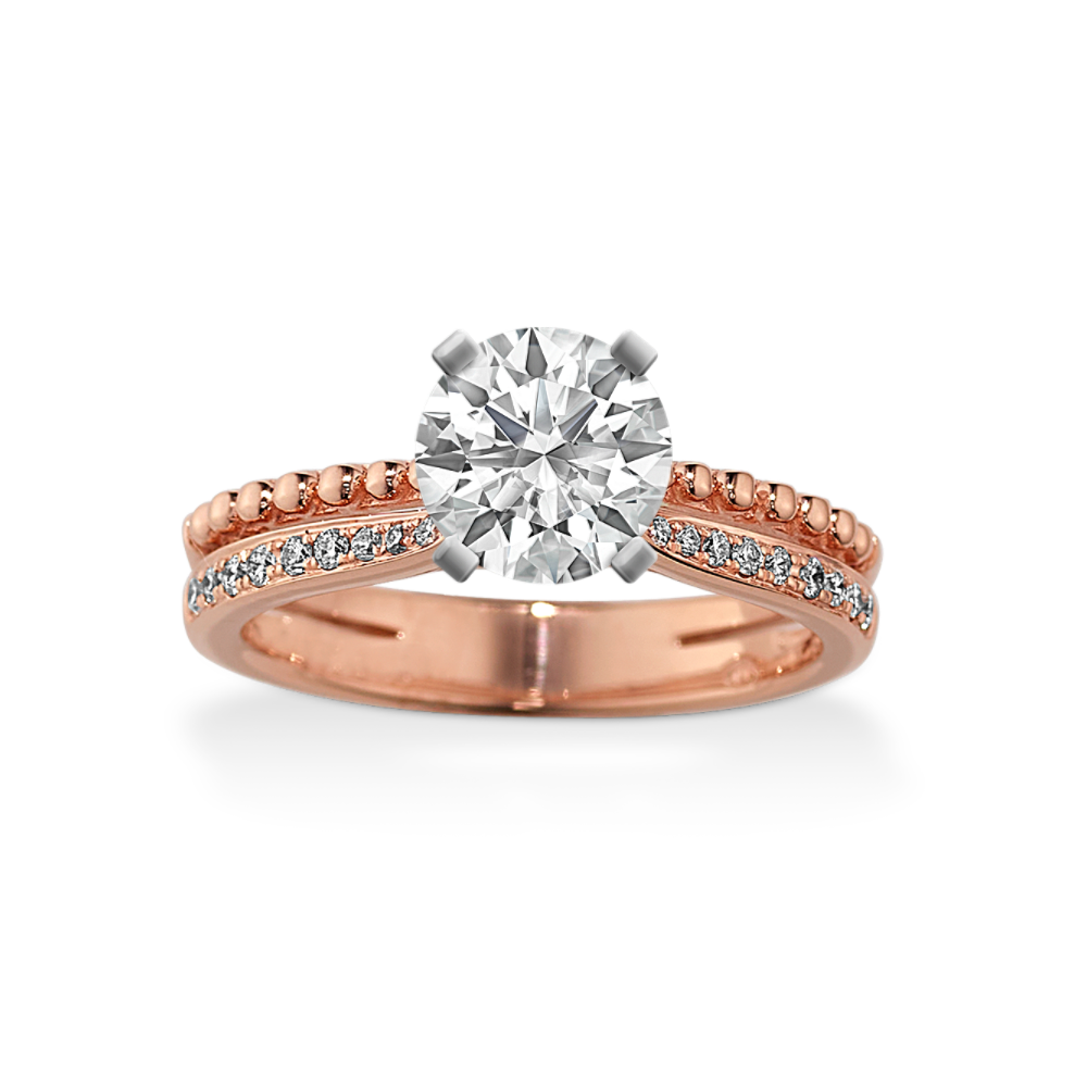 Eira Natural Diamond Engagement Ring in 14K Rose Gold