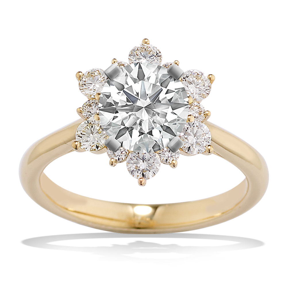 Star halo engagement ring sales