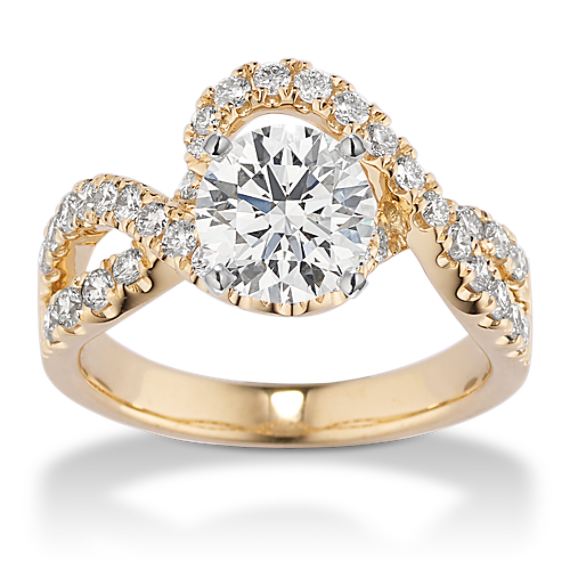 Interlaced Halo Engagement Ring