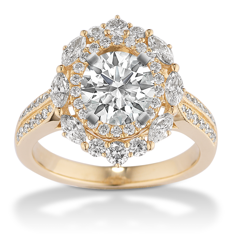 Baroness Double Halo Engagement Ring Shane Co