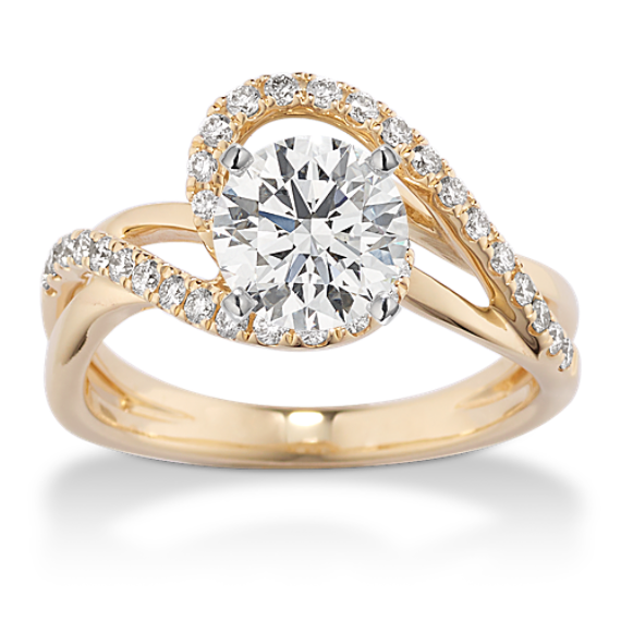 Whirlwind Halo Engagement Ring