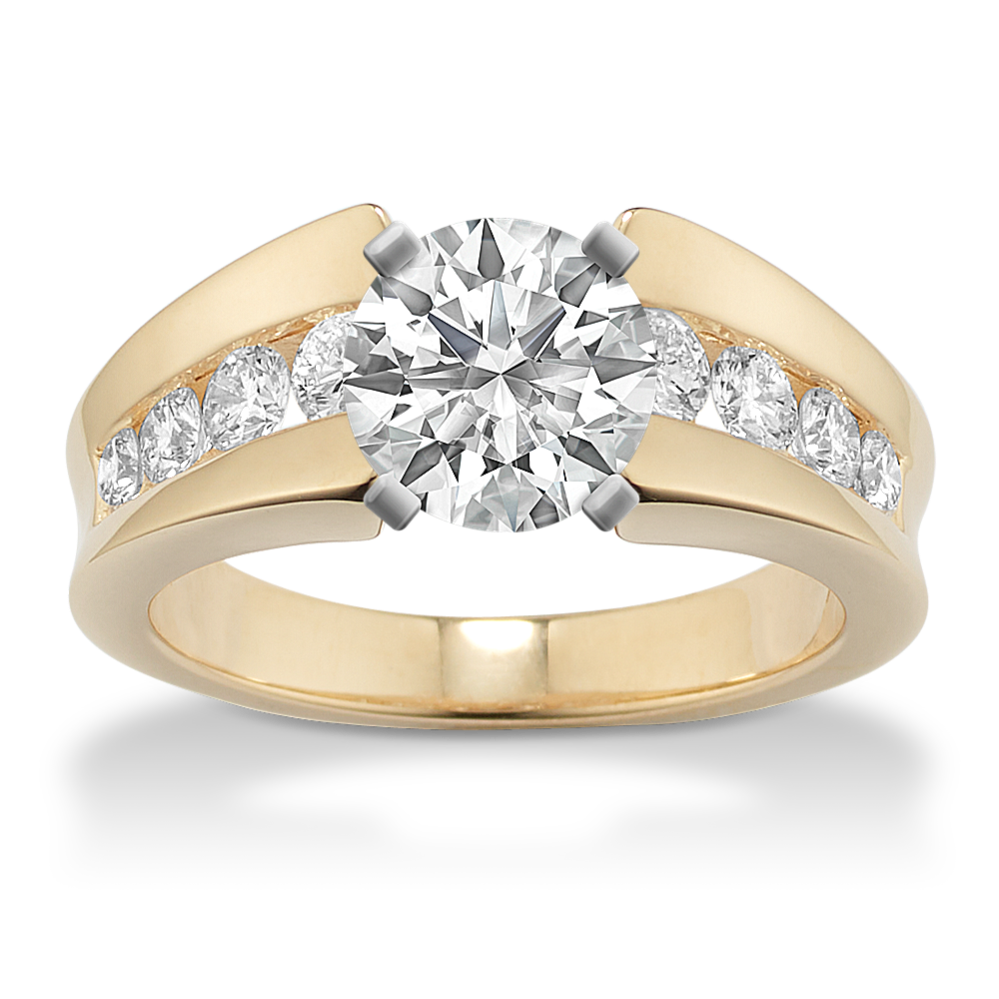 Channel set wedding ring top