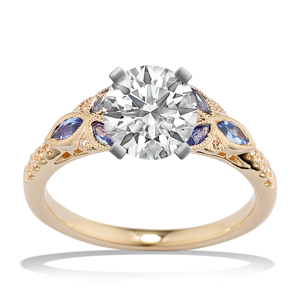 Sapphire Petals Engagement Ring Setting Price