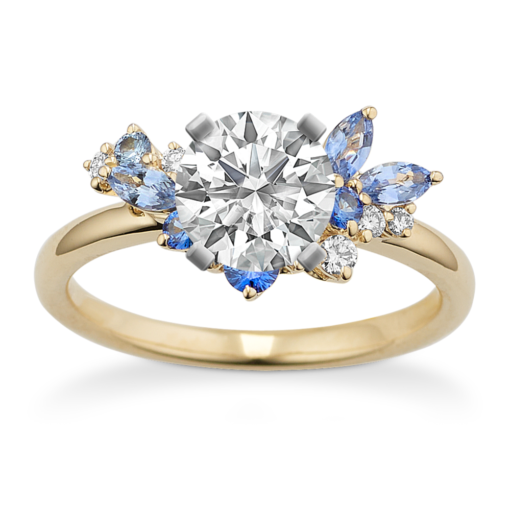 Yasmin Blue Sapphire Engagement Ring