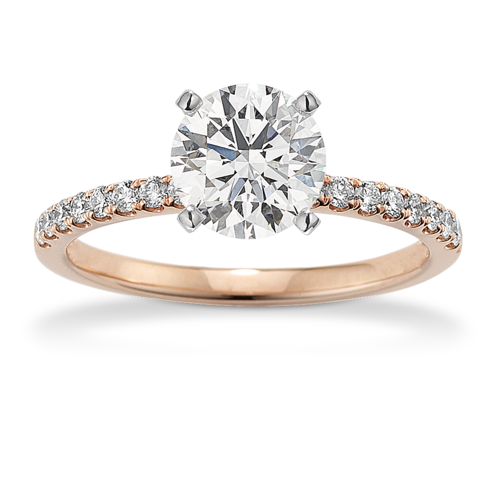 Vista Diamond Pave Engagement Ring in Rose Gold | Shane Co.
