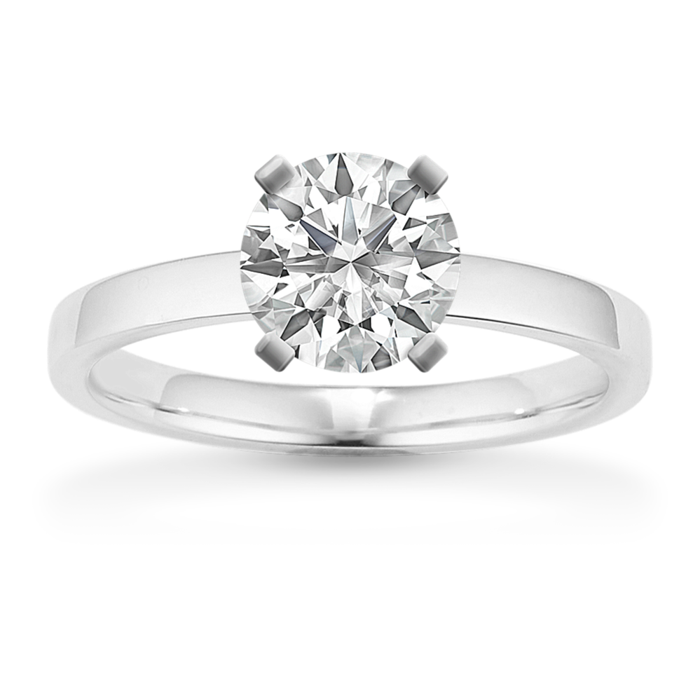 Modern Solitaire Engagement Ring in Platinum Shane Co