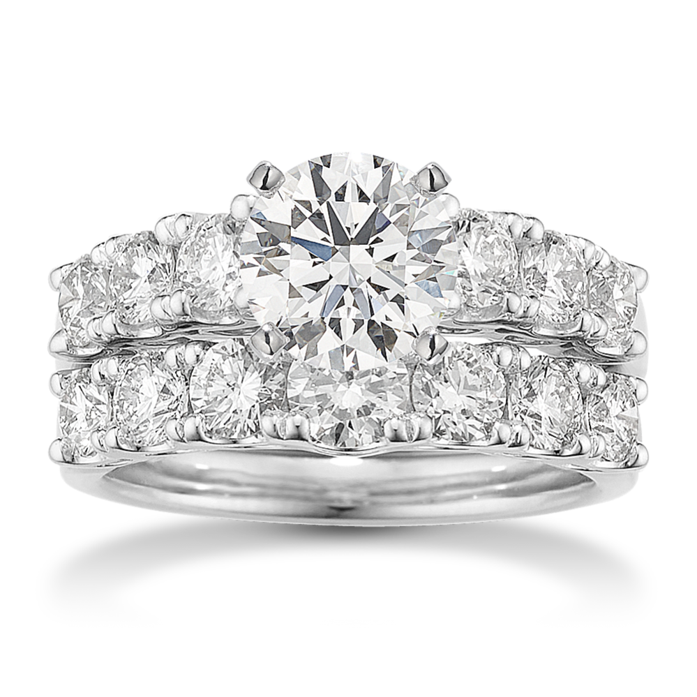 Solstice Wedding Set in Platinum