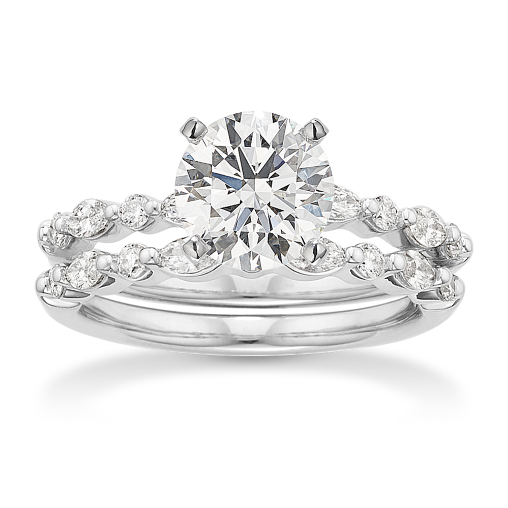 Privet 5/8 tcw Diamond Wedding Set in Platinum