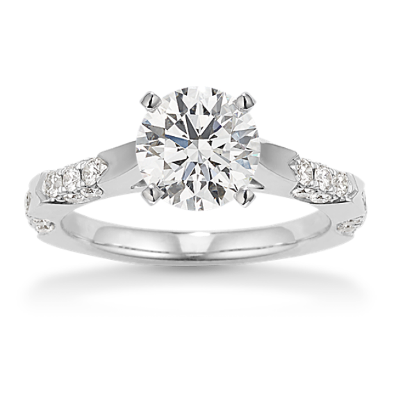 Cut-Out Diamond Pave Engagement Ring