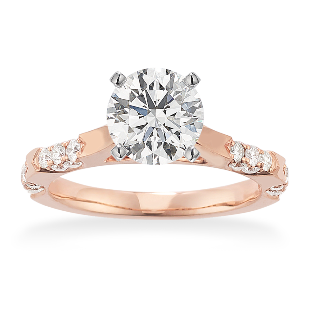 Cut-Out Diamond Pave Engagement Ring