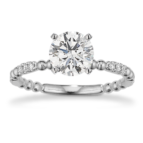 Beaded Diamond Pave Engagement Ring