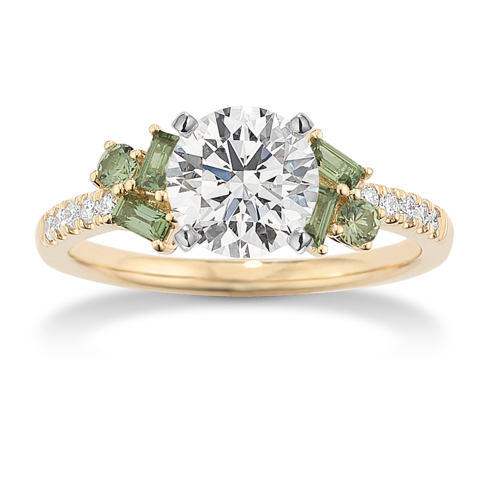 Majesty Green Sapphire Engagement Ring