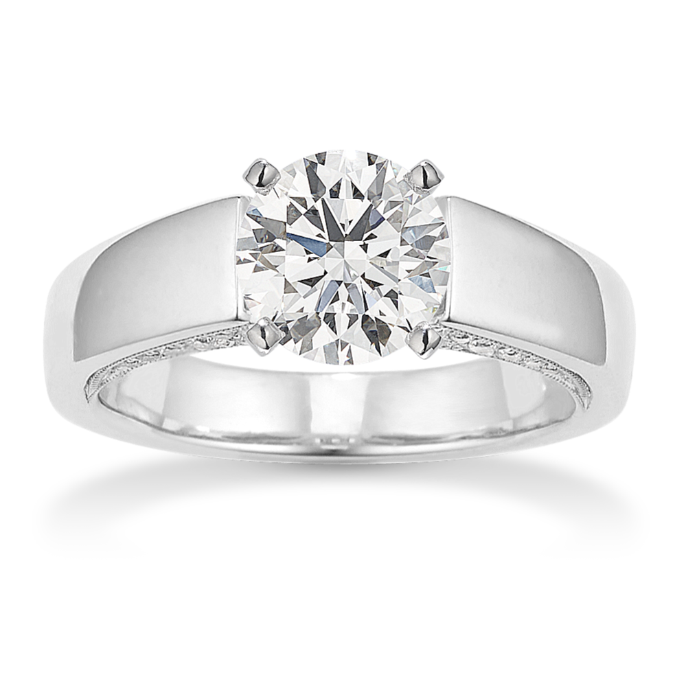 Shimmering Crescent Engagement Ring