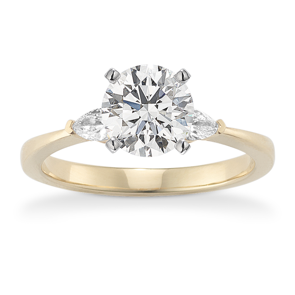 Diamond Leaf Engagement Ring (1/5 tcw Accents)