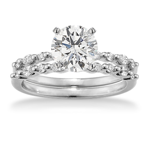 Shane Co. Privet 3/8 tcw tcw Diamond Wedding Set Ring, White Gold