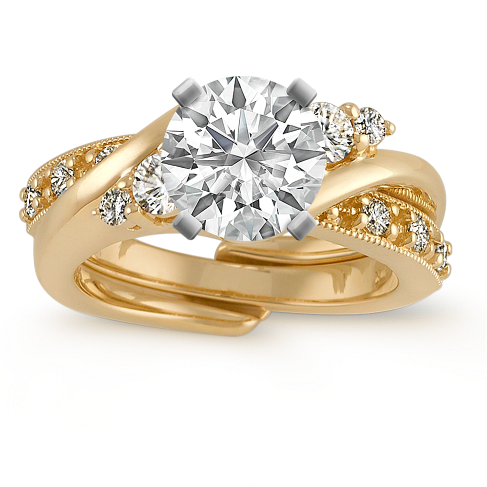 1.12 ct. Natural Diamond Engagement Ring in Yellow Gold