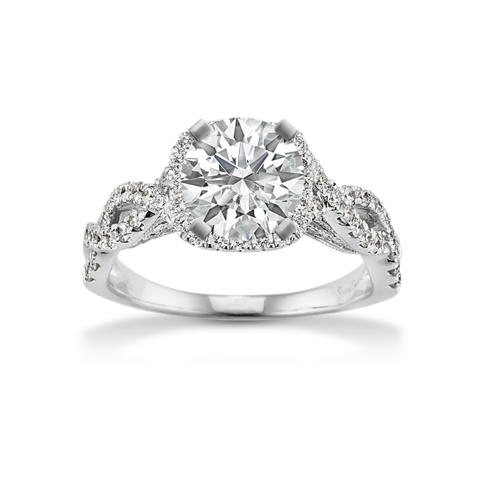 1.12 ct. Natural Diamond Engagement Ring in White Gold